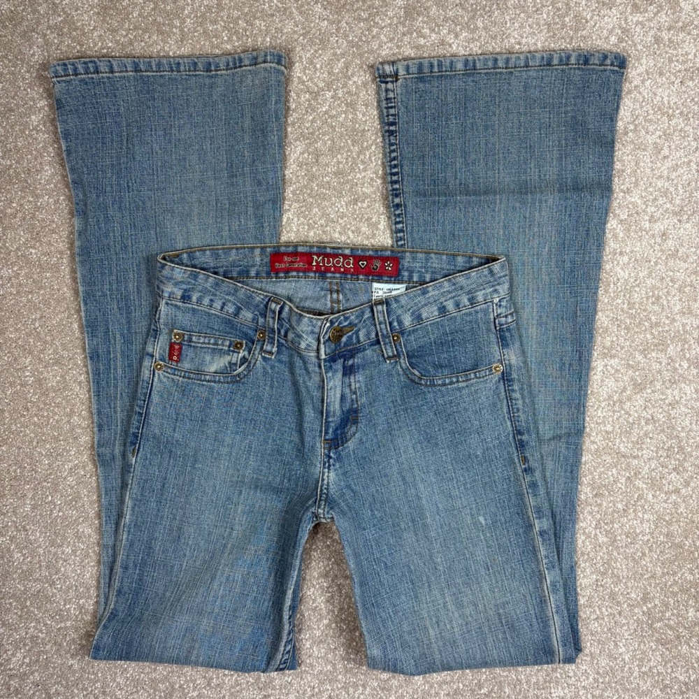 Mudd Jeans Vintage Y2K Low Rise Flare Denim Medium Wash Size 3 4HIA66K